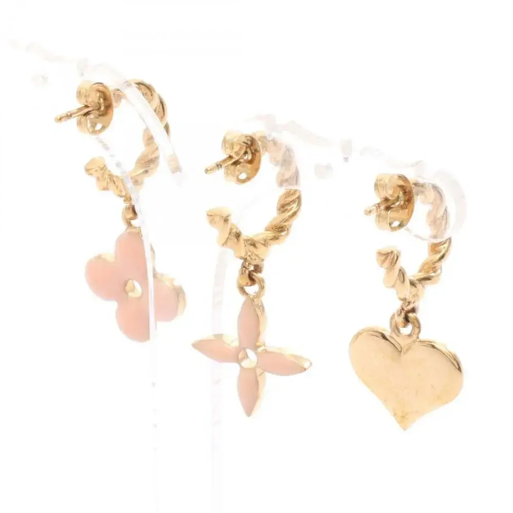LOUIS VUITTON Pink Monogram Earrings
